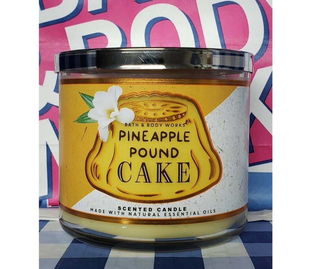 BBW Pineapple Pound Cake Large 3 Wick Candle Tropical Home Fragrance Decor